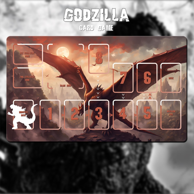 Godzilla TCG Playmat - Rodan - Godzilla Card Game - Kaiju - 24