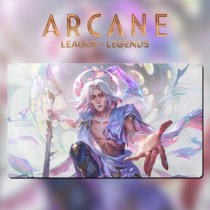 Victor Arcane LOL - Tappetino per mouse/tappetino da scrivania: bordo cucito 24"x 14" (600 x 350 mm)