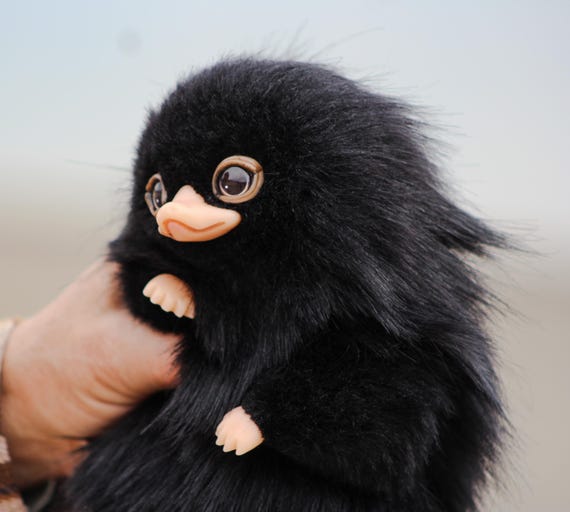 Black Baby Niffler Plush Fantastic Beast Art Doll Mixed Technique