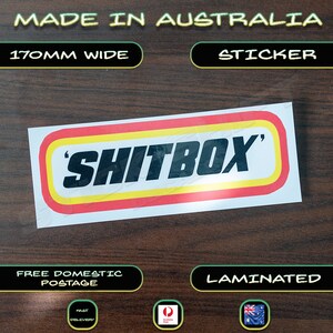 Shitbox Matchbox Cars style Sticker Car Bumper Decal Parody Funny VINYL LAMINATED
