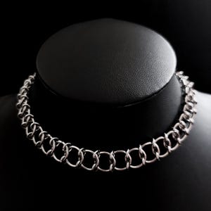 Chainmail choker necklace | Stainless steel | Silver-colored | Handmade