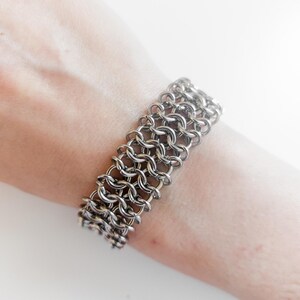 Kettenarmband | Verstellbar | Edelstahl | Silberfarben | Handgefertigt | Versandfertig