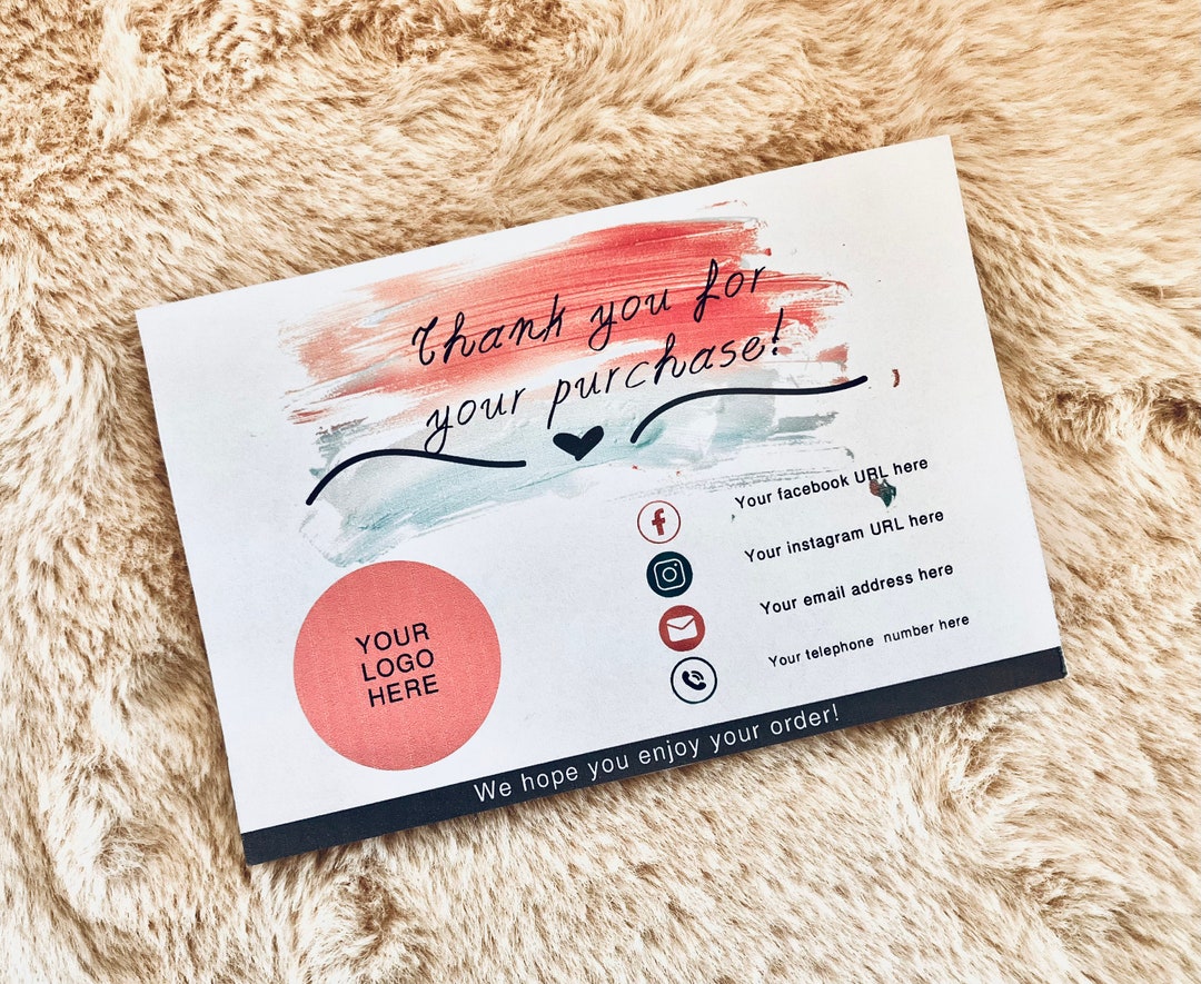Editable in CANVA Business Thank You Card Template... - Etsy