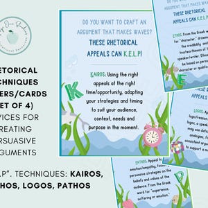 Rhetorische Appelle (Logos, Ethos, Pathos, Kairos) Klassenzimmer Plakate fürargumentatives Schreiben, Überzeugungstechniken in Reden und Diskussionen