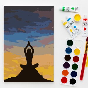 Yogi Master Paint by Numbers Kit – Relaxing Handmade Canvas for Adults and Kids, Beginner DIY Art Set