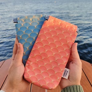 Handmade Cotton Glasses Case - Slim Eyewear Pouch with Flexible Frame