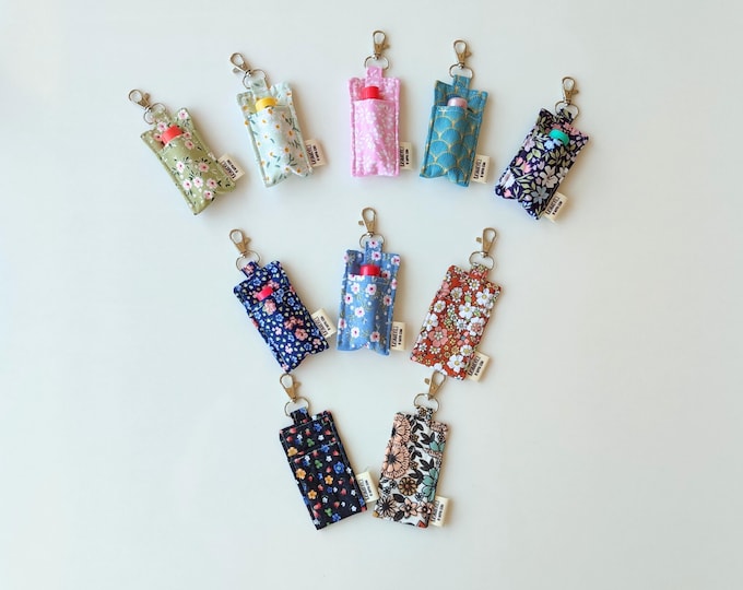 Handmade Lip Balm Keychain - Chapstick & Lipstick Holder Pouch