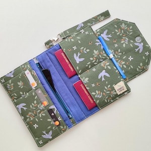 Bird Travel Wallet - Organizador de passaporte familiar, porta-cartão de embarque e bilhete, estojo de documentos seguro feito à mão, presente para viajante
