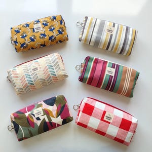 Astuccio con cerniera in lino - Astuccio per matite fatto a mano, Trousse per il trucco, Piccolo organizer da viaggio, Regalo per lei, Astuccio per penne in cotone