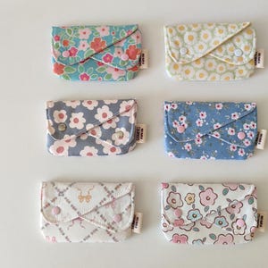 Stylish Floral Snap Wallet | Cotton Coin Purse & Card Holder | Eco Friendly, Modern Design | Perfect Accessory Gift for Her, Mom, Student