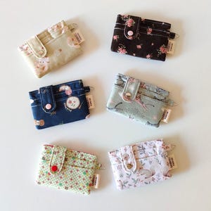 Porta-cartões feito à mão - Carteira minimalista com 4 compartimentos, fecho de pressão, chaveiro, porta-passes ecológico, presente de Natal para irmã/filha
