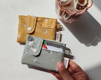Handmade Cotton Mini Card Holder - Minimalist Wallet for Credit & Business Cards