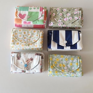 Carteira de algodão feita à mão - Dobrável, ecológica, bolsa compacta - Porta-cartões, moedas, pequena bolsa para dinheiro, presente exclusivo para ele ou ela