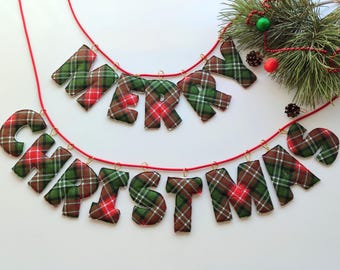 Merry Christmas Puffy Banner, Festive Letter Garlands, Padded Holiday Decor