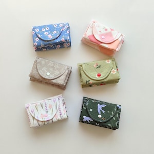 Handmade Bifold Card Wallet - Cotton Snap Closure Design