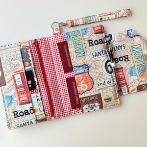 Handmade Family Travel Organizer - Multi Passport & Card Holder, Retro Road Trip
