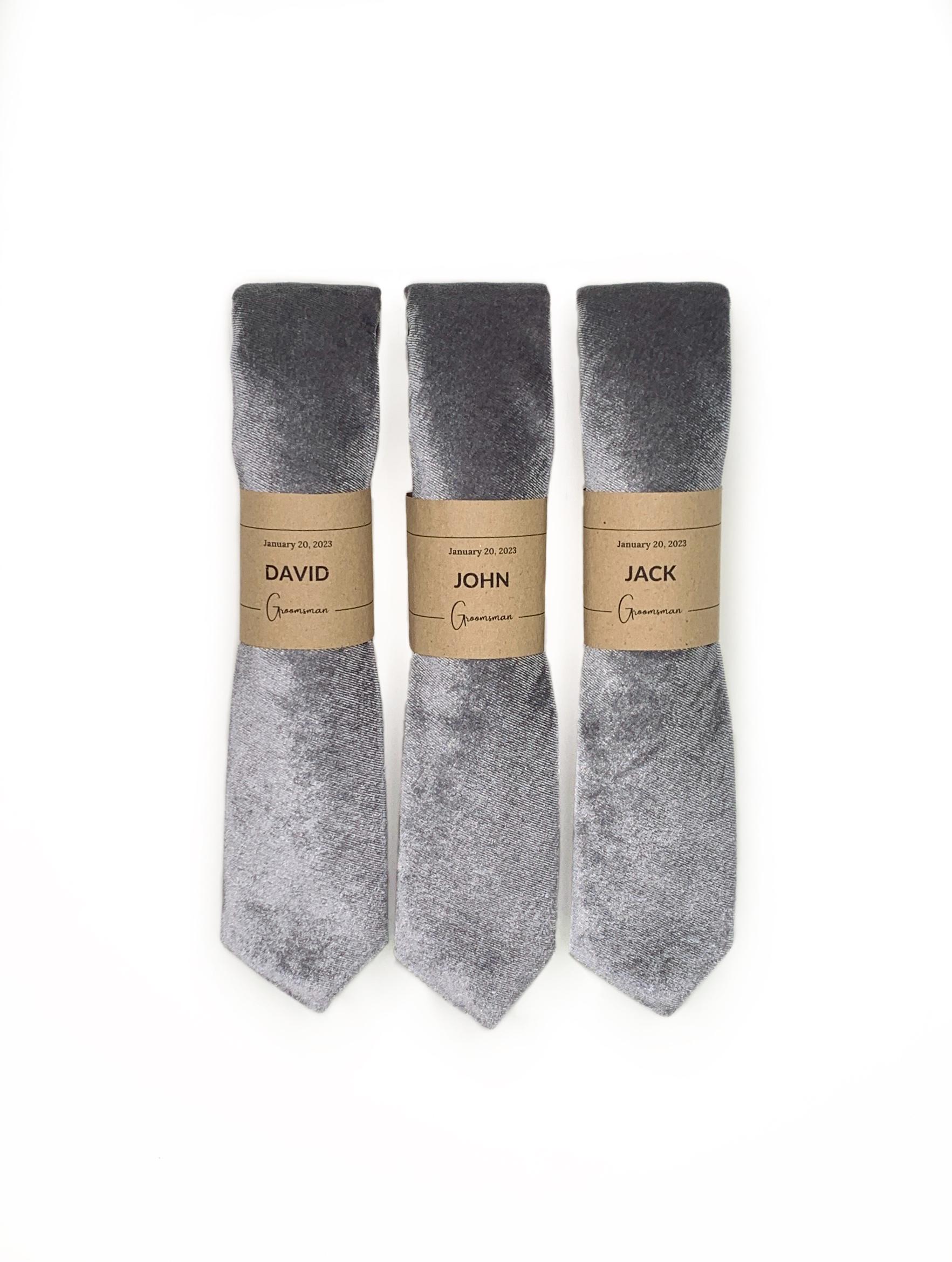 grey velvet tie