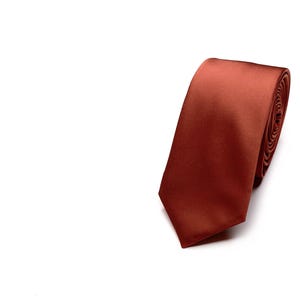 SILK BURNT ORANGE Tie , Rust Wedding Silk Necktie , Groomsmen Ties , wedding gifts, Bow Tie , Suspenders , Pocket square , Kids tie