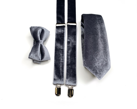 grey velvet tie