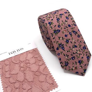 Desert Coral Liberty Floral Tie, Rustic Wild flower Necktie , Wedding Necktie ,Bow Tie , Suspenders , Pocket square , Kids tie and bow tie
