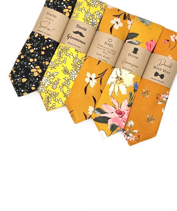 yellow floral ties