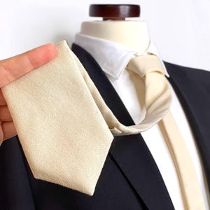 CHAMPAGNE Linen Tie , Nbchampagne Wedding Necktie ,Groomsmen Ties , Bow Tie , Suspenders , Pocket square , Kids tie and bow tie
