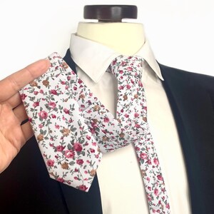 Corbata rústica floral rosa polvoriento, corbata floral salvia polvorienta, corbata de boda, pajarita, tirantes, pañuelo de bolsillo, corbata y pajarita para niños