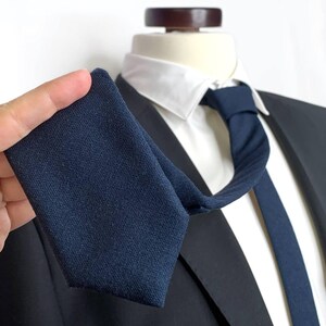 MARINE Linen Tie , Navy Blue Wedding Necktie , Groomsmen Ties , Bow Tie , Suspenders , Pocket square , Kids tie and bow tie