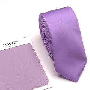 SILK IRIS Tie , Lavender Men&#39;s Wedding Lilac Tie, Light Purple Groomsmen Tie, David&#39;s Bridal , Wedding Gift, HandMade, Personalization