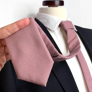 QUARTZ Linen Tie , Dusty Mauve Wedding Necktie , Groomsmen Ties , Bow Tie , Suspenders , Pocket square , Kids tie and bow tie