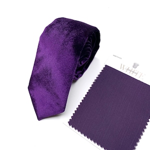 VELVET Amethyst Tie , Purple Velvet Necktie , Grape Wedding Velvet Necktie , Bow Tie , Suspenders , Pocket square , Kids tie and bow tie