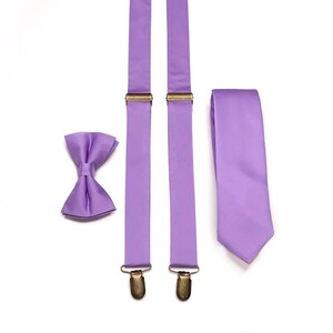 Stropdas SILK IRIS, stropdas lavendel bruiloft, stropdas bruidsjonkers, huwelijksgeschenken, vlinderdas, bretels, pochet, kinderstropdas