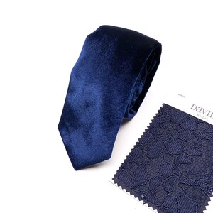 VELVET Marine Tie , Navy Blue Velvet Necktie , Wedding Velvet Necktie , Bow Tie , Suspenders , Pocket square , Kids tie and bow tie