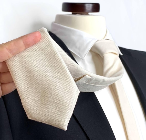 ivory linen tie