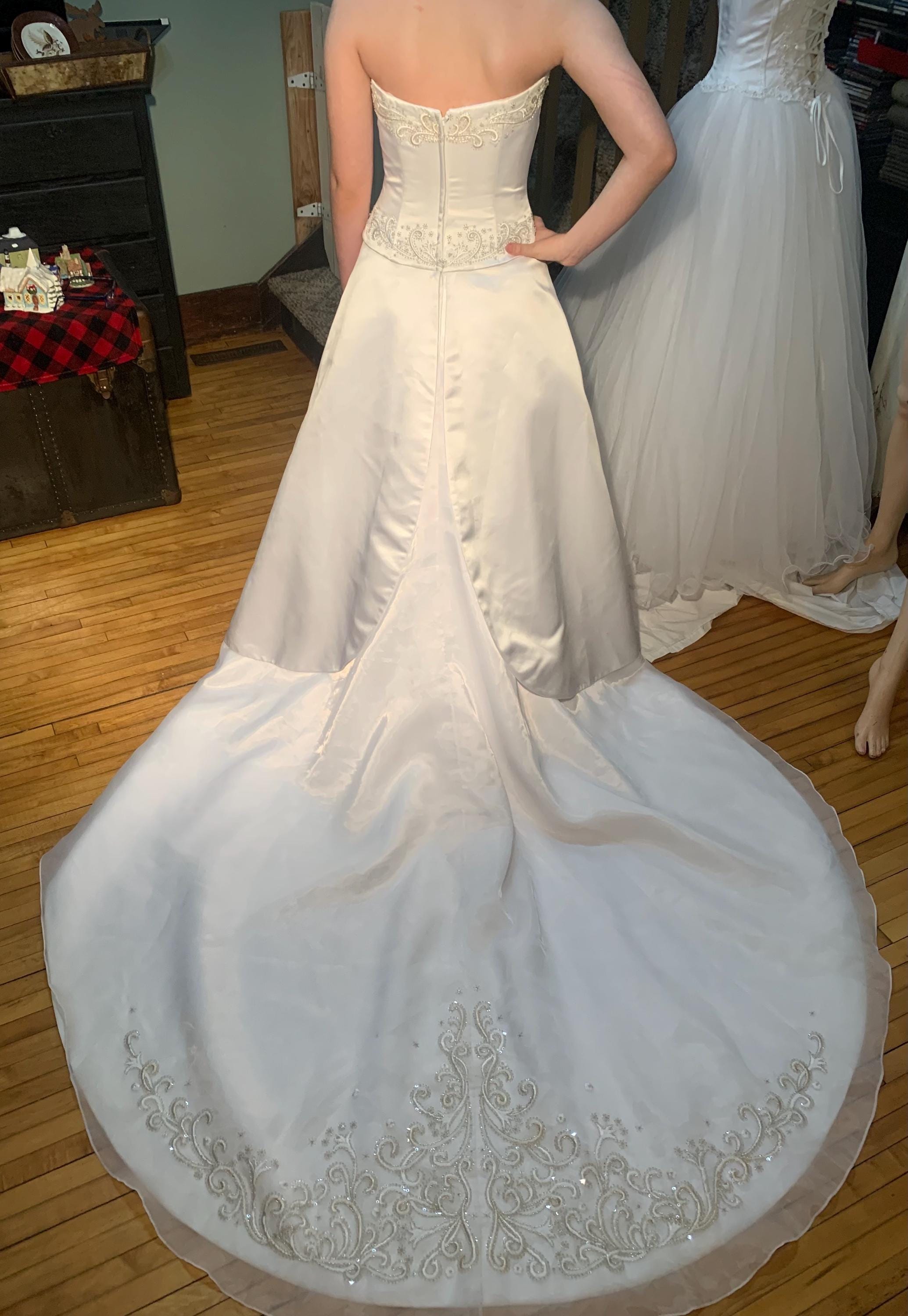 navy blue dress for baby girl Oleg Cassini, Classic A-Line Mikado Satin Wedding Dress Wedding Dress Save  19% main image 0