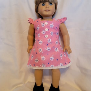 Pink tea party dress for 18 inch dolls like American Girl dolls