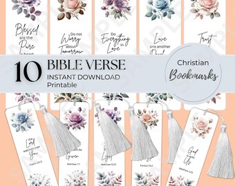 Bible Verse Bookmarks Digital Christian Printable Gift