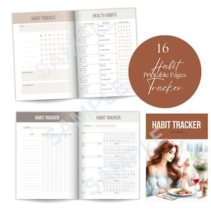 Habit Tracker Printable Journal and Workbook for planning your goals and daily logging and tracking activities