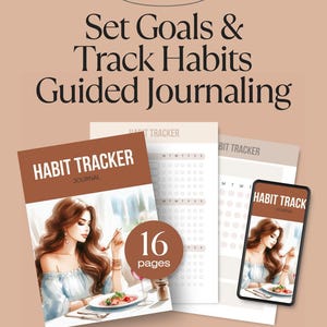 Habit Tracker Printable Journal and Workbook for Daily Goals Weekly and Monthly Tracking Activities and Habits