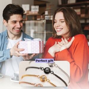 Bracciale per proiezione fotografica personalizzato per donna, regalo personalizzato per lei, la tua foto all'interno, braccialetto fotografico personalizzato, braccialetti per coppia immagine 9