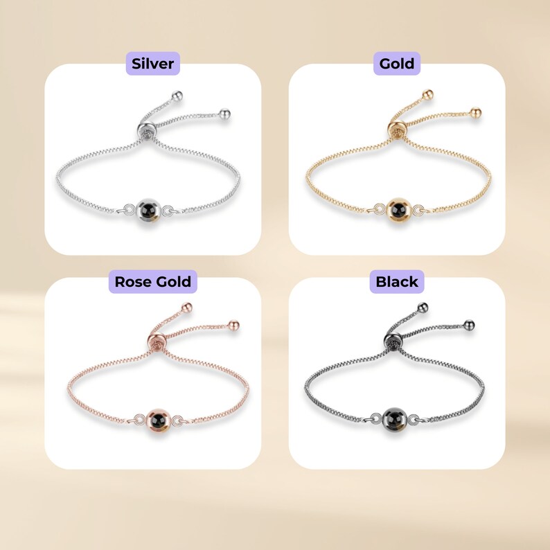 Bracciale per proiezione fotografica personalizzato per donna, regalo personalizzato per lei, la tua foto all'interno, braccialetto fotografico personalizzato, braccialetti per coppia immagine 3