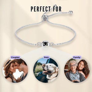 Bracciale per proiezione fotografica personalizzato per donna, regalo personalizzato per lei, la tua foto all'interno, braccialetto fotografico personalizzato, braccialetti per coppia immagine 4