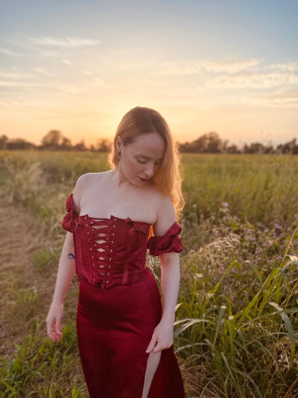 Red Patent Leather Cinch Corset with Front Busk main image 0