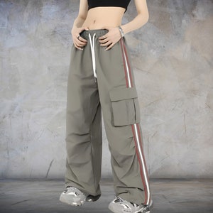 Loose Pants | Urban Pants | Baggy Pants | Cargo Women Pants | Loungewear Drawstring Trousers | Gothic Pants | Trendy Hippie Striped Pants