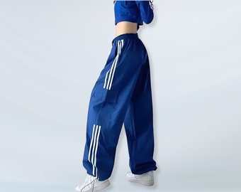 Loose Pants | Urban Pants | Baggy Pants | Cargo Women Pants | Loungewear Drawstring Trousers | Gothic Pants | Trendy Hippie Striped Pants