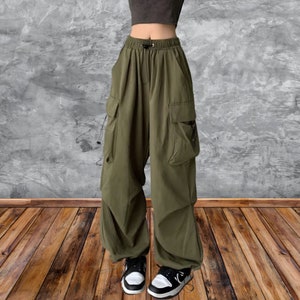 Pantalon cargo large Pantalon cargo ample Pantalon technique Pantalon streetwear Green