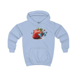 Long Sleeve Kids Girl Clothing, Kids Hoodie with Huge Strawberry Butterfly Print Graphic Printed Hoodie, Soft Fleece Pullover Hooded Hoodie zdjęcie 7