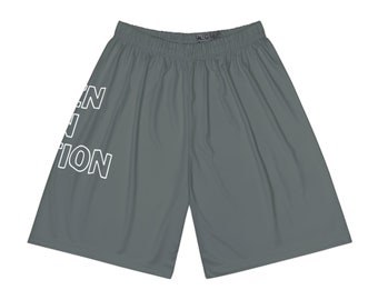 Men's Sports Shorts , "Men in Motion" in Dark Grey Gym Shorts Pants, Casual Summer Men's Stripe Short Street Sports, Gift for Him