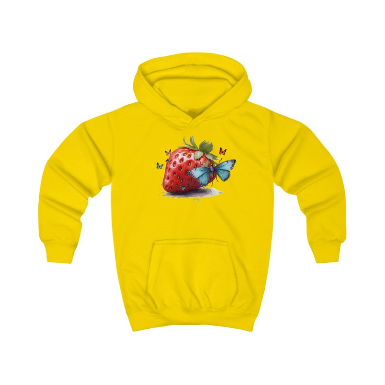 Long Sleeve Kids Girl Clothing, Kids Hoodie with Huge Strawberry Butterfly Print Graphic Printed Hoodie, Soft Fleece Pullover Hooded Hoodie zdjęcie 8