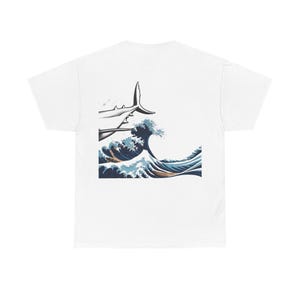 Shark Diving Unisex Tee, Ocean Waves Print, Beach Lover Shirt, Surfing Graphic Tee, Animal Lover Gift, Shark Week T-Shirt